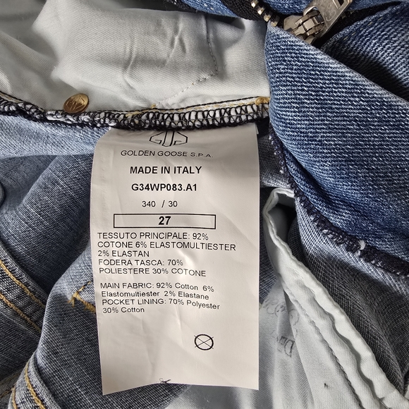 Golden Goose Leggy Cigarette Jeans Size 27 Blue - Picture 6 of 9